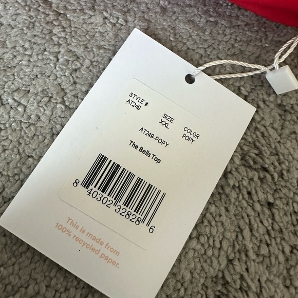 Andie Swim The Bells Top in Poppy Red Size XXL Sustainable Bikini Eco-Friendly - Picture 5 of 8